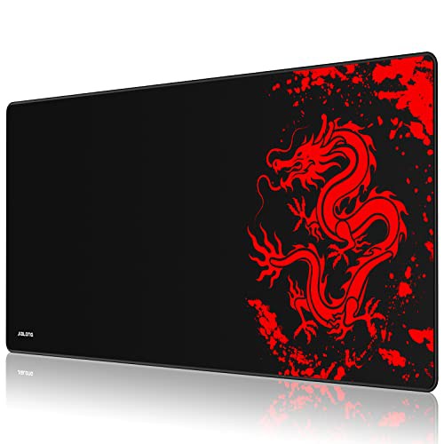 JIALONG Gaming Mouse Mat Pad Large XXL Thick Extended Mousepad Desk Pad with Non-Slip Rubber Base, Smooth Cloth Surface 35.4×15.75 inches