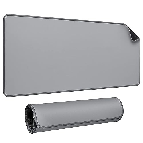 JIALONG Desk Mouse Mat - Large Desk Pad, Gaming Mouse Pad, Office Desk Protector with Anti-slip Base, Anti-wear Personalized Design , Mousepad in Mid-Grey