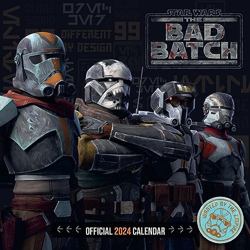 Bad Batch 2024 Calendar, Month To View Square Wall Calendar, Official Product