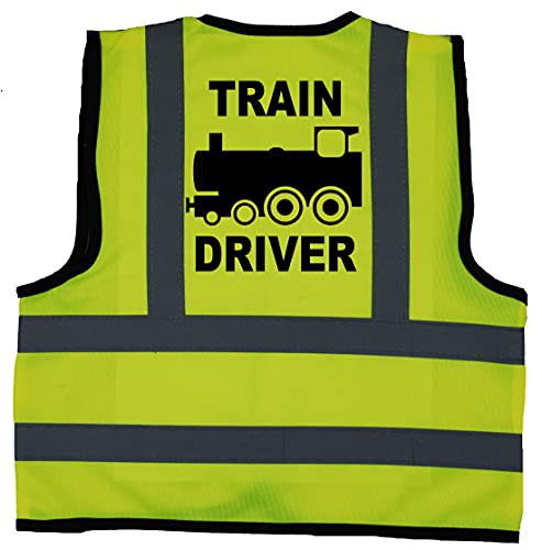 Acce Products Train Driver Baby/Children/Kids Hi Vis Safety Jacket/Vest Sizes 0 to 8 Years Optional Personalised On Front