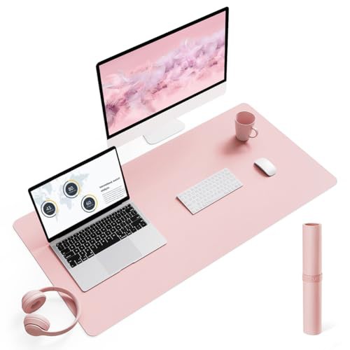 YSAGi Non-Slip Desk Pad, Waterproof PVC Leather Desk Table Protector, Ultra Thin Large Mouse Pad, Easy Clean Laptop Desk Writing Mat for Office Work/Home/Decor 