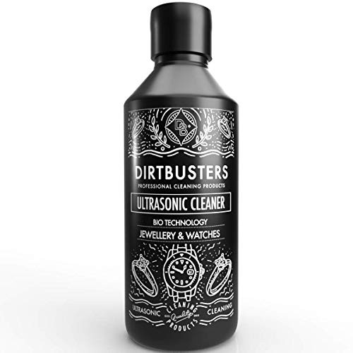 Dirtbusters Jewellery Cleaning Solution Fluid for Ultrasonic Machine Cleaner, Use Liquid to Clean Gold, Silver, Watches, Diamonds & Jewels 