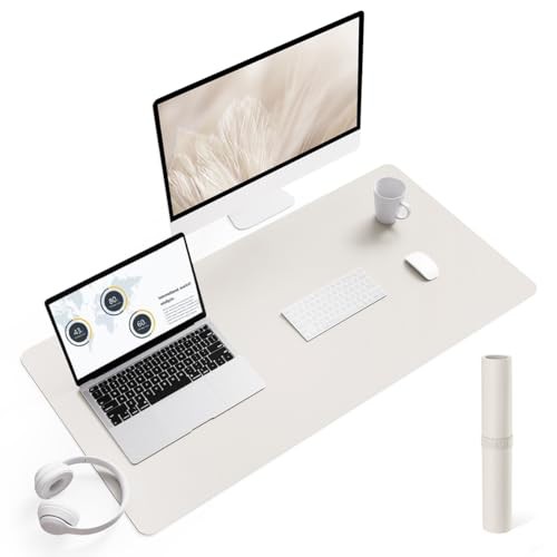 YSAGi Non-Slip Desk Pad, Waterproof PVC Leather Desk Table Protector, Ultra Thin Large Mouse Pad, Easy Clean Laptop Desk Writing Mat for Office Work/Home/Decor 