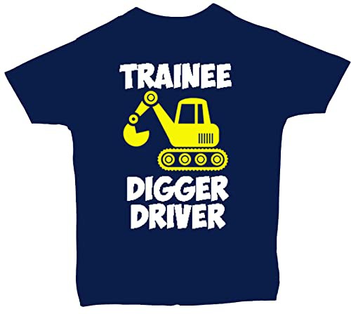 Acce Products Trainee Digger Driver Baby/Children T-Shirt/Tops 0 to 5 Years - with Optional Back Wording