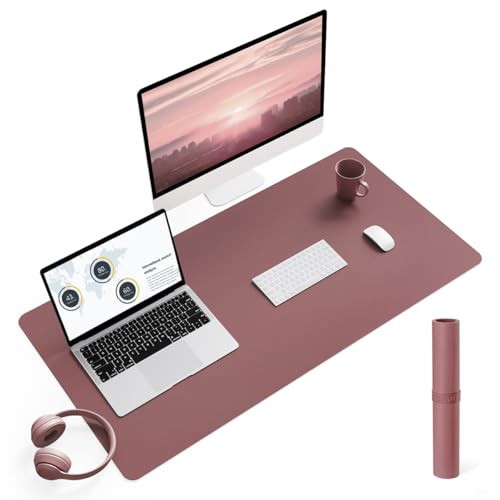 YSAGi Non-Slip Desk Pad, Waterproof PVC Leather Desk Table Protector, Ultra Thin Large Mouse Pad, Easy Clean Laptop Desk Writing Mat for Office Work/Home/Decor 