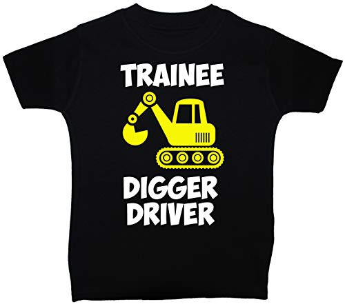 Acce Products Trainee Digger Driver Baby/Children T-Shirt/Tops 0 to 5 Years - with Optional Back Wording