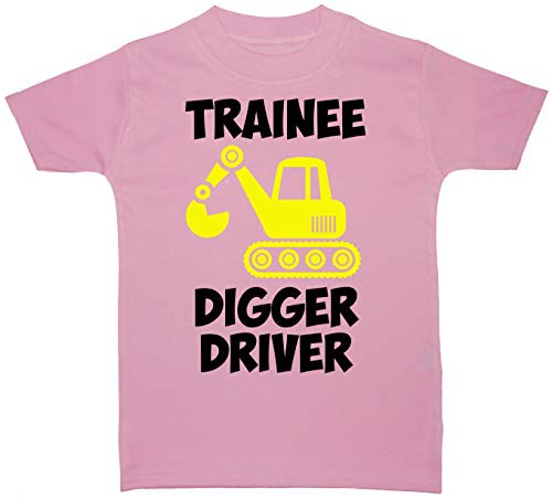 Acce Products Trainee Digger Driver Baby/Children T-Shirt/Tops 0 to 5 Years - with Optional Back Wording
