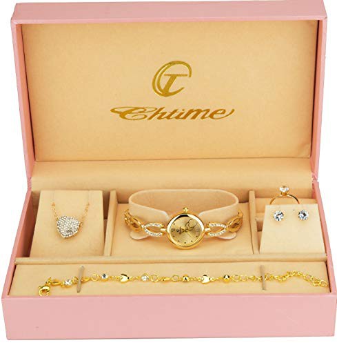 Gift Set Women's Watch - Jewelry Set- Necklace-Ring- Earrings - Band
