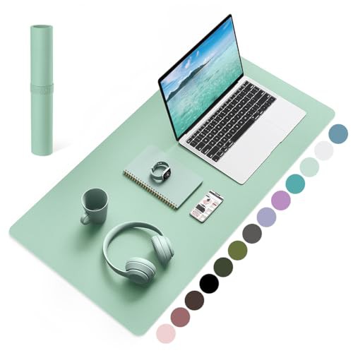 YSAGi Non-Slip Desk Pad, Waterproof PVC Leather Desk Table Protector, Ultra Thin Large Mouse Pad, Easy Clean Laptop Desk Writing Mat for Office Work/Home/Decor 