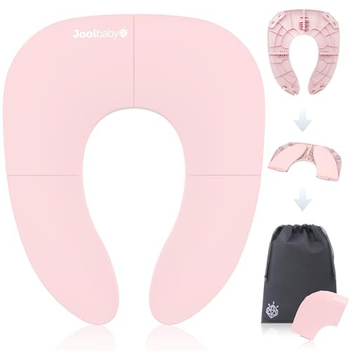 Jool Baby Products - Folding Travel Potty Seat for Girls, Fits Round & Oval Toilets, Non-Slip Suction Cups, Includes Free Travel Bag 