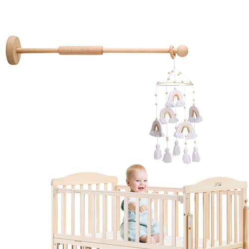 Wall Mounted Wooden Mobile Arm for Crib Baby Crib Mobile Holder for Baby Room Decor and Baby Gifts
