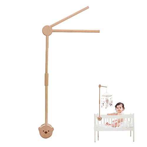 let's make Baby Mobile Arm for Cot Bed Bell Holder 32 Inch Wooden DIY Bear Crib Mobile Arm Beech Holder Suitable for Hanging Baby Nursery Mobiles 