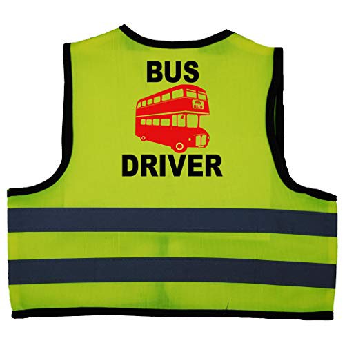 Acce Products Bus Driver Baby Children Kids Hi Vis Safety Jacket Vest Size 0-12 Months Yellow Optional Personalised On Front