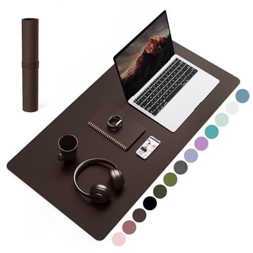YSAGi Non-Slip Desk Pad, Waterproof PVC Leather Desk Table Protector, Ultra Thin Large Mouse Pad, Easy Clean Laptop Desk Writing Mat for Office Work/Home/Decor 