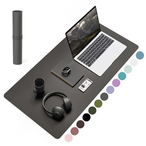 YSAGi Non-Slip Desk Pad, Waterproof PVC Leather Desk Table Protector, Ultra Thin Large Mouse Pad, Easy Clean Laptop Desk Writing Mat for Office Work/Home/Decor 