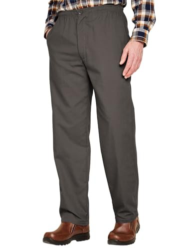 Chums | Men's | Fleece-Lined Elasticated Thermal Trousers | Adjustable Drawcord & Comfort Waist | Versatile for Work, Leisure, Indoor & Outdoor Activities | Charcoal