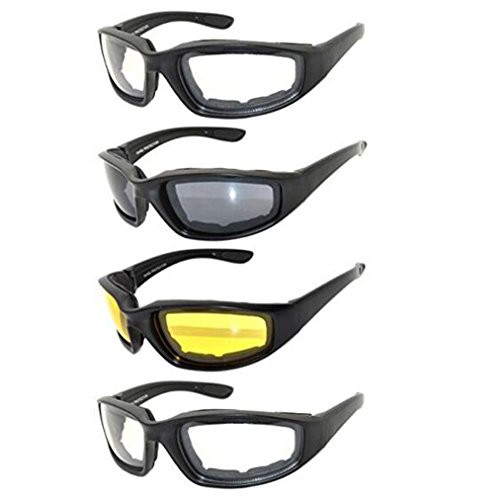 Motorcycle Glasses Riding Goggles, 4 Pcs All Weather Protective Motorcycle Rider Goggles for Outdoor Activity Sport