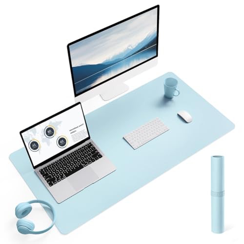 YSAGi Non-Slip Desk Pad, Waterproof PVC Leather Desk Table Protector, Ultra Thin Large Mouse Pad, Easy Clean Laptop Desk Writing Mat for Office Work/Home/Decor 