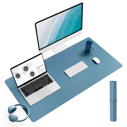 YSAGi Non-Slip Desk Pad, Waterproof PVC Leather Desk Table Protector, Ultra Thin Large Mouse Pad, Easy Clean Laptop Desk Writing Mat for Office Work/Home/Decor 