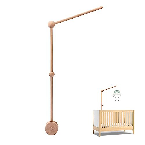 let's make Baby Mobile Crib Holder,Wooden Mount for Mobile Hanging, Baby Crib Attachment for Nursery Decor Mount Bed Bell Holder
