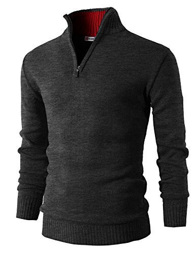 H2H Mens Casual Basic Knitted Turtleneck Slim Fit Pullover Thermal Sweaters