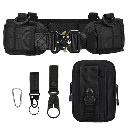 LUUFAN Tactical Belt Set, Men Military Adjustable Nylon Work Belt with Heavy Duty Quick Release Metal Buckle for Outdoor Sport Activity 