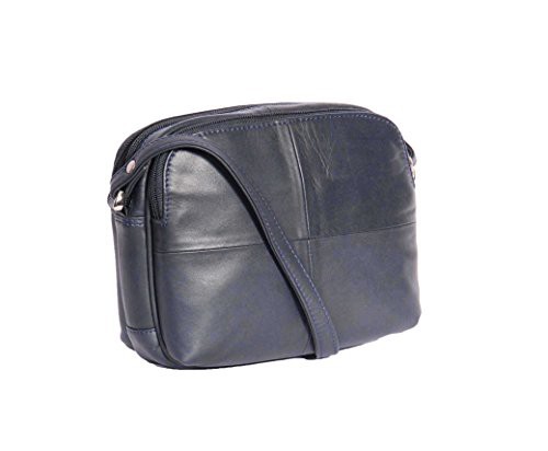 A1 FASHION GOODS Womens Real Soft Leather Cross Body Bag Multi Zip Top Pockets Small Sling Shoulder Bag - A939 