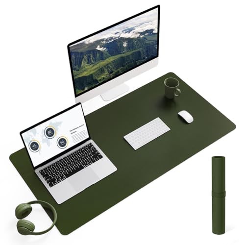 YSAGi Non-Slip Desk Pad, Waterproof PVC Leather Desk Table Protector, Ultra Thin Large Mouse Pad, Easy Clean Laptop Desk Writing Mat for Office Work/Home/Decor 