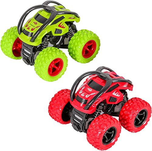 m zimoon Monster Trucks, Pull Back Car Toys 360° Rotation Off-road Friction Powered Vehicle Toy for 3-10 Year Old Boys Girls Kids Birthday Xmas Gift 