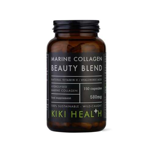 KIKI Health Marine Collagen Peptides Beauty Blend | Vital Protein Supplement for Skin, Hair Nails, Bones, Joints & Digestion | Hydrolysed Collagen with Vitamin C and Hyaluronic Acid - 150 Capsules
