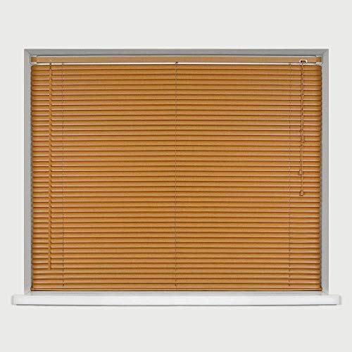 Optimal Products PVC Window Venetian Blinds Strong Trimmable Easy Fit Child Safe Home Office Blind Black Cream White Silver Teak And Natural 