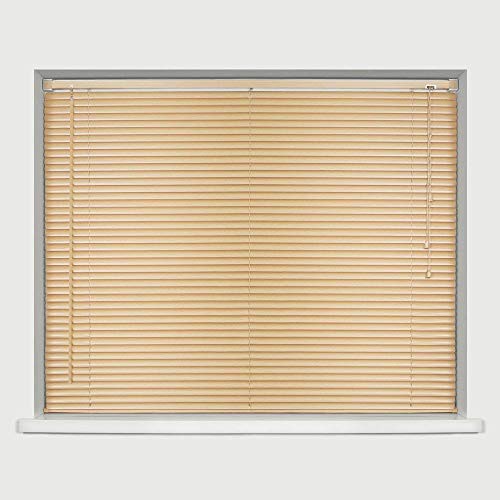 Optimal Products PVC Window Venetian Blinds Strong Trimmable Easy Fit Child Safe Home Office Blind Black Cream White Silver Teak And Natural 