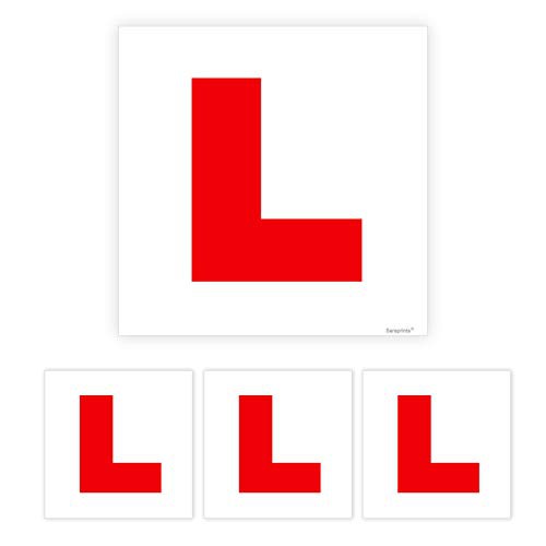 Pack of 4 L Plates Sticker Self Adhesive Learner Plates Stick on L Plates for Car UK 