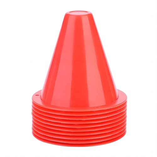 VIFERR 10Pcs Football Cones Training Set, Traffic Marker Cones Activity Cones for Kids, Sports Cones Exercise Equipment Small Stacking Cones for Indoor Outdoor Football Training 