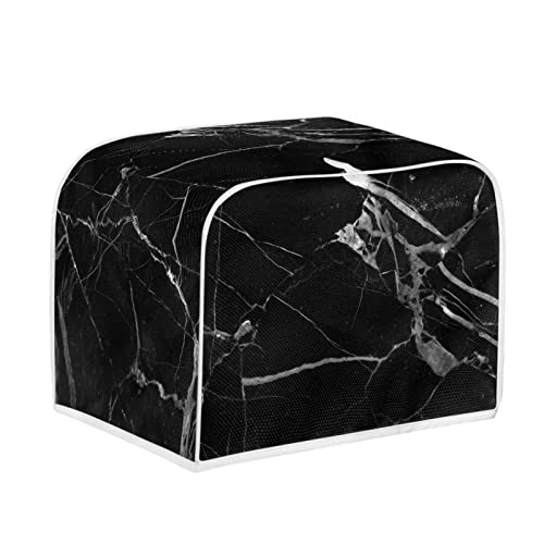 Kuiaobaty Black Marble Texture Toaster Cover for Two Slice Toaster, Bread Machine Cover Household Appliances Dust Cover Protector