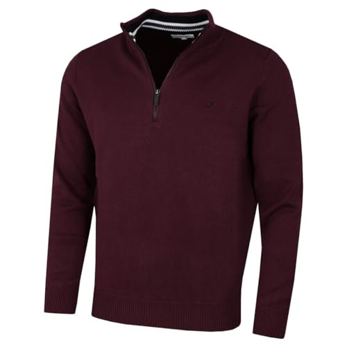 Calvin Klein Mens 2024 Knit Cotton 1/2 Zip Golf CK Top Sweater