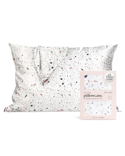 Kitsch 100% Satin Pillowcase with Zipper, Softer Than Silk Pillowcase for Hair & Skin, Cooling Pillow case, Satin Pillow Case Cover 