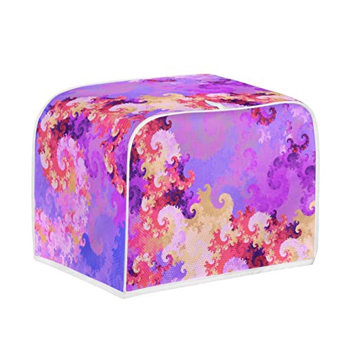 Kuiaobaty Toaster Appliance Dust-proof Cover, Magenta Fractal Art Small Bread Maker Oven Cover, Dust and Greasy Protection