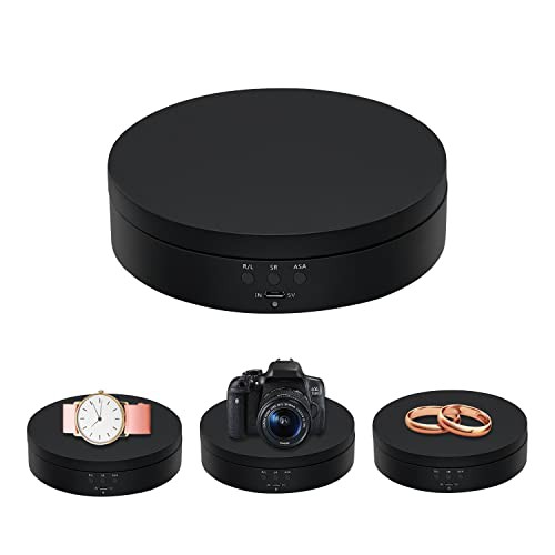 Mcbazel 360 Degree Rotating Display Stand for Photography 3 KG Load Electric Rotating Turntable Motorized Rotating Stand Display Table for Display Jewelry, Watches, Digital Products - 5.4 Inch