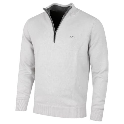 Calvin Klein Mens 2024 Knit Cotton 1/2 Zip Golf CK Top Sweater