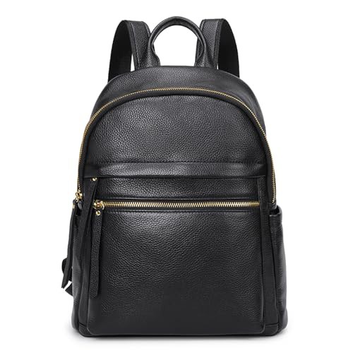 Kattee Women Real Leather Backpack Anti-Theft Rucksack Fashion Shoulder Bag Purse Fits 11inches Tablet