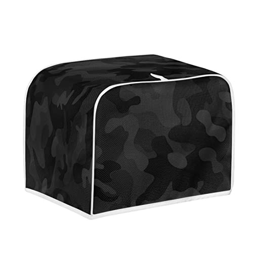 Kuiaobaty Black Camo Toaster Cover 2 Slice Bread Maker Cover, Camouflage Kitchen Appliance and Dust & Fingerprint Protection