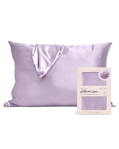 Kitsch 100% Satin Pillowcase with Zipper, Softer Than Silk Pillowcase for Hair & Skin, Cooling Pillow case, Satin Pillow Case Cover 