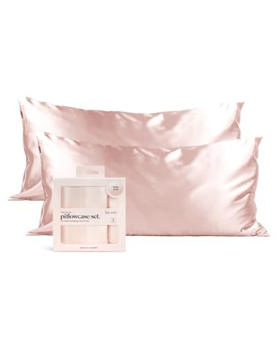 Kitsch 100% Satin Pillowcase with Zipper, Softer Than Silk Pillowcase for Hair & Skin, Cooling Pillow case, Satin Pillow Case Cover 
