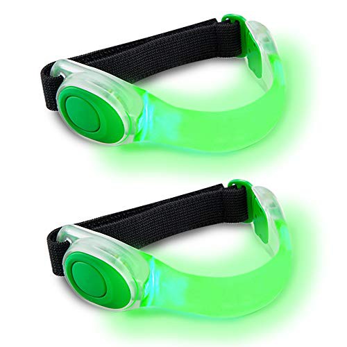 Tabiger LED Armband, 2 Set of Elastic LED Flashing Light Safety Night Sports Bands for Adults and Children Outdoor Activities and Exercise, Running, Walking 