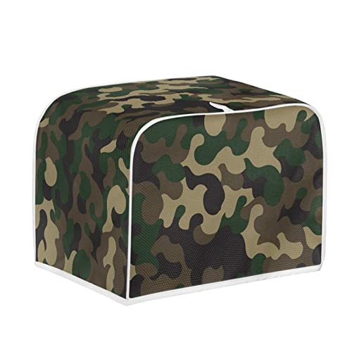 Kuiaobaty Army Green Camo Cover for Toaster Washable Camouflage Kitchen Appliances Cover with Hook, Dust and Fingerprint Protection