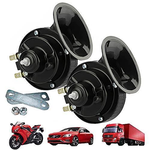 Snail Horn 300DB,Dual Tone Car Horn 2Pcs 300DB Super Loud Train Horn Air Horns 12V Waterproof Double Horn Raging Sound Electric Snail Horn For Car Motorcycle Bikes Truck And Boats 