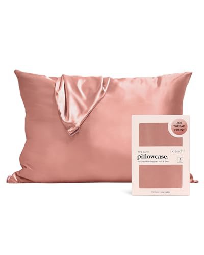 Kitsch Satin Pillowcase for Hair & Skin - Softer Than Silk Pillowcase for Hair and Skin | Cooling Pillowcases with Zipper | Satin Pillow Case Cover | Pillow Cases Standard Queen 