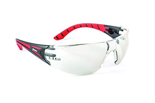 Riley Stream Red Safety Glasses for Work - Lightweight Sports Style Eye Protection Glasses with Adjustable Nose Bridge for Outdoor Activities