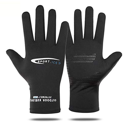 Thin Mountain Cycling Gloves for Men Elastic Ice Silk Running Gloves Anti-Slip Exercise Gloves for Outdoor Sports and Activities